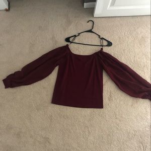 Lulus Long Sleeve Off the Shoulder Top